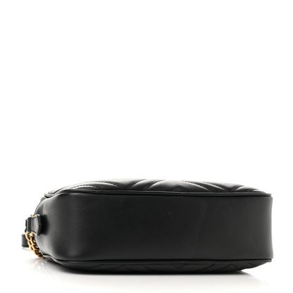 Gucci Calfskin Matelasse Small GG Marmont Chain Shoulder Bag Black 4 of 14