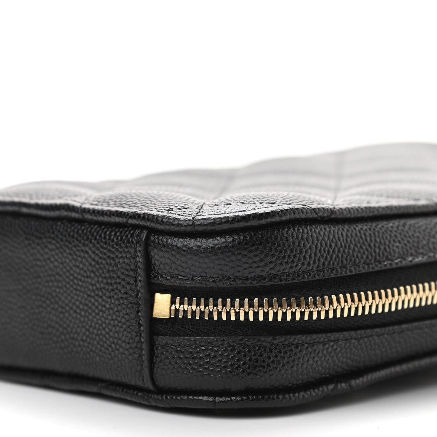 Caviar Quilted Phone Holder Wallet On Chain WOC Black