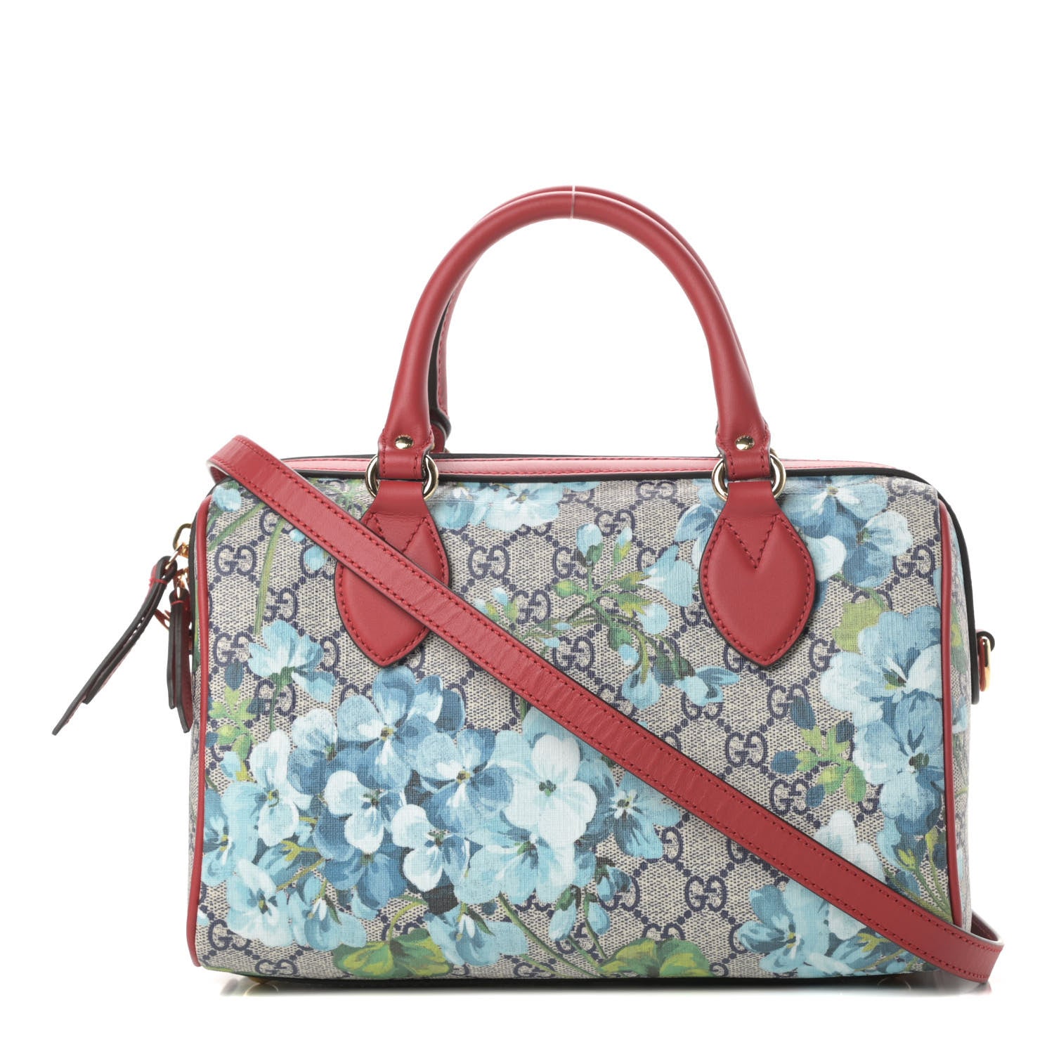 Gucci GG Supreme Monogram Blooms Small Boston Beige Blue Navy Hibiscus Red 1 of 10