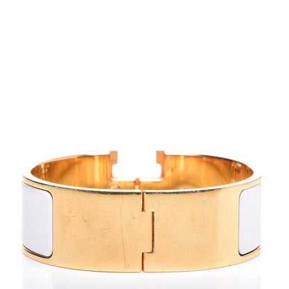 Hermes Enamel Wide Clic Clac H Bracelet PM White 3 of 6