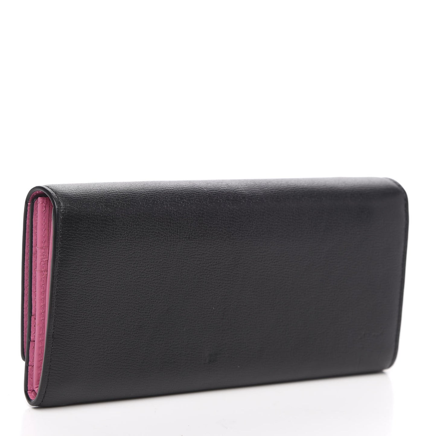Grained Calfskin Mina Long Wallet Black
