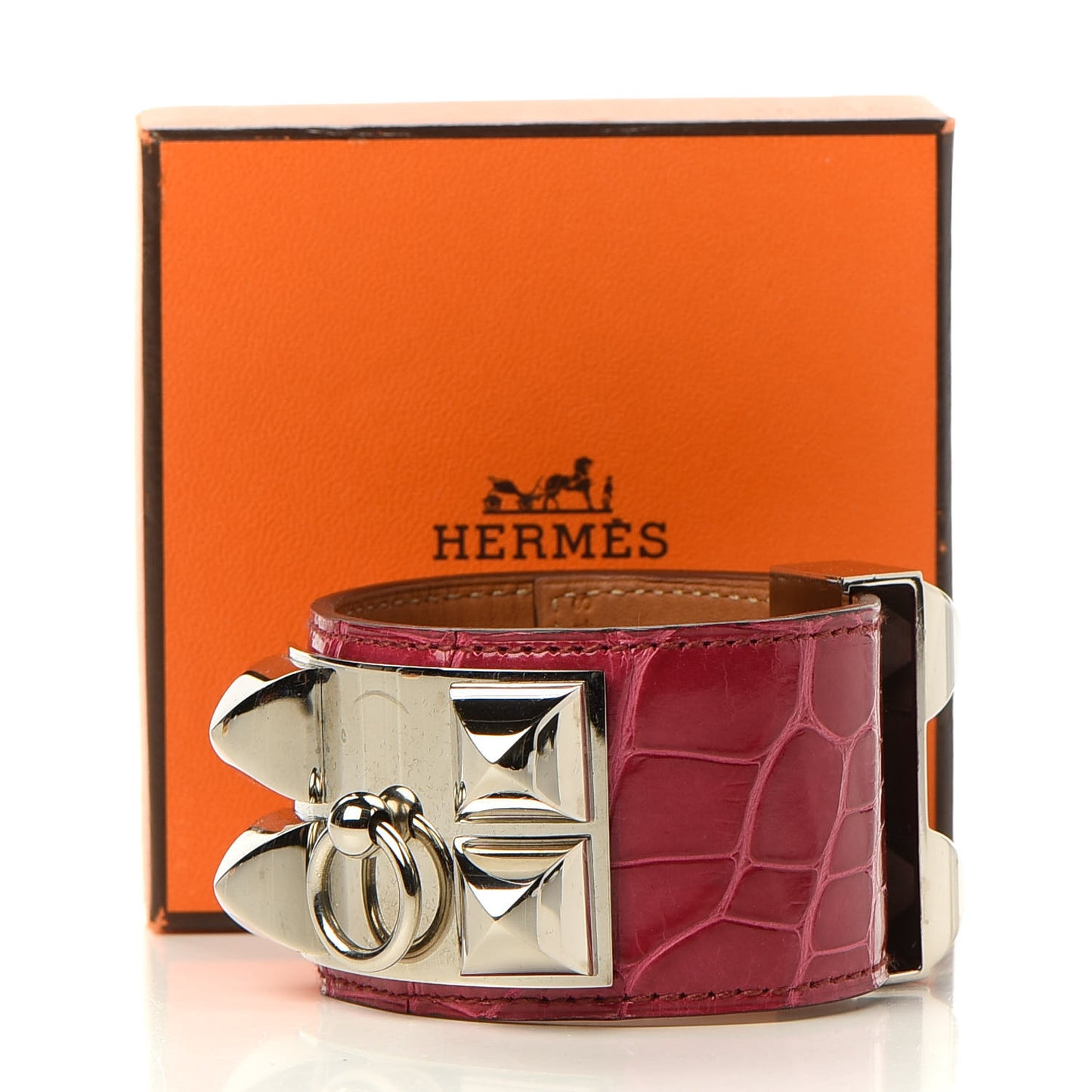 Shiny Alligator Collier De Chien CDC Bracelet S Fuchsia