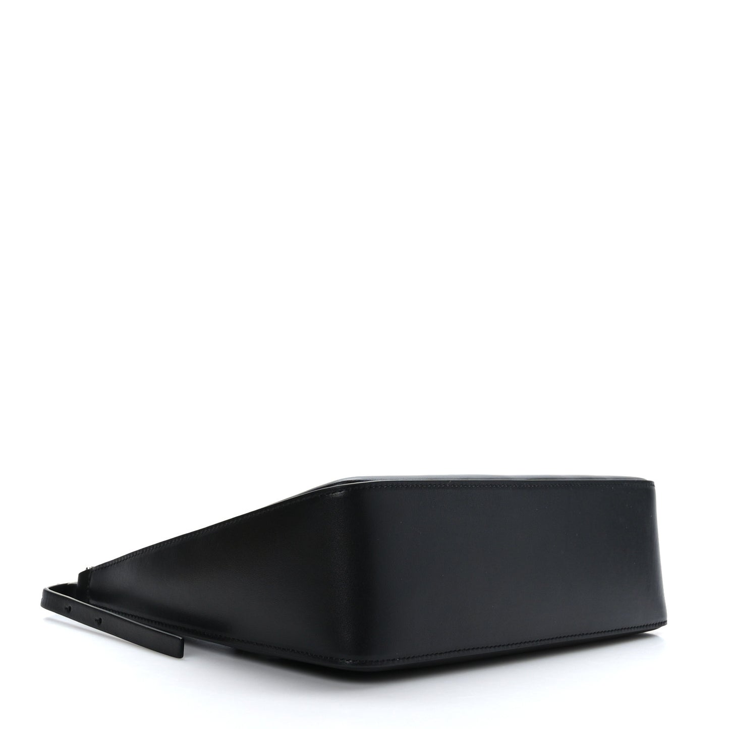 Smooth Calfskin Small Moon Cut Out Shoulder Bag Black