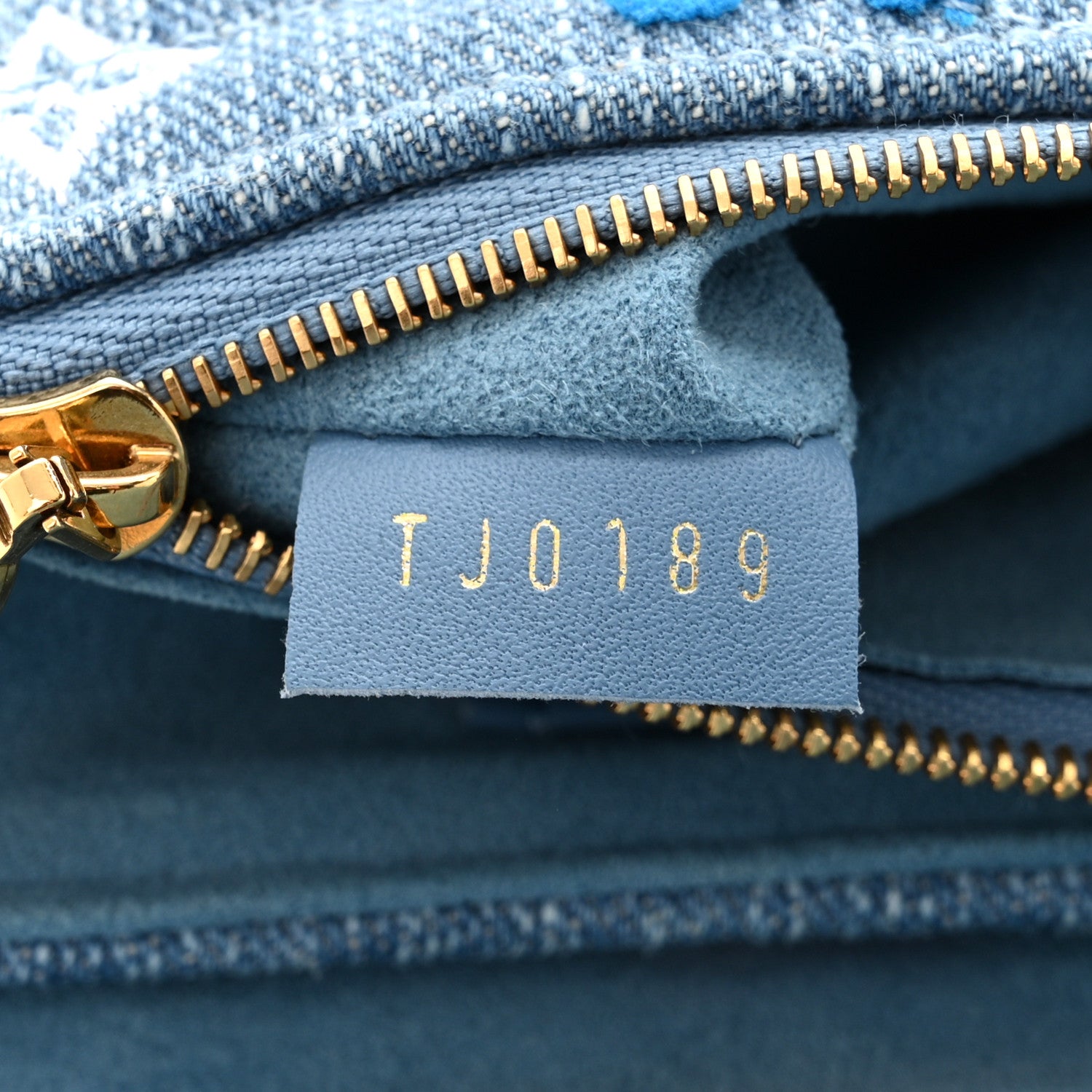 Louis Vuitton Embroidered Monogram Denim New Wave Chain Pochette Blue 7 of 11