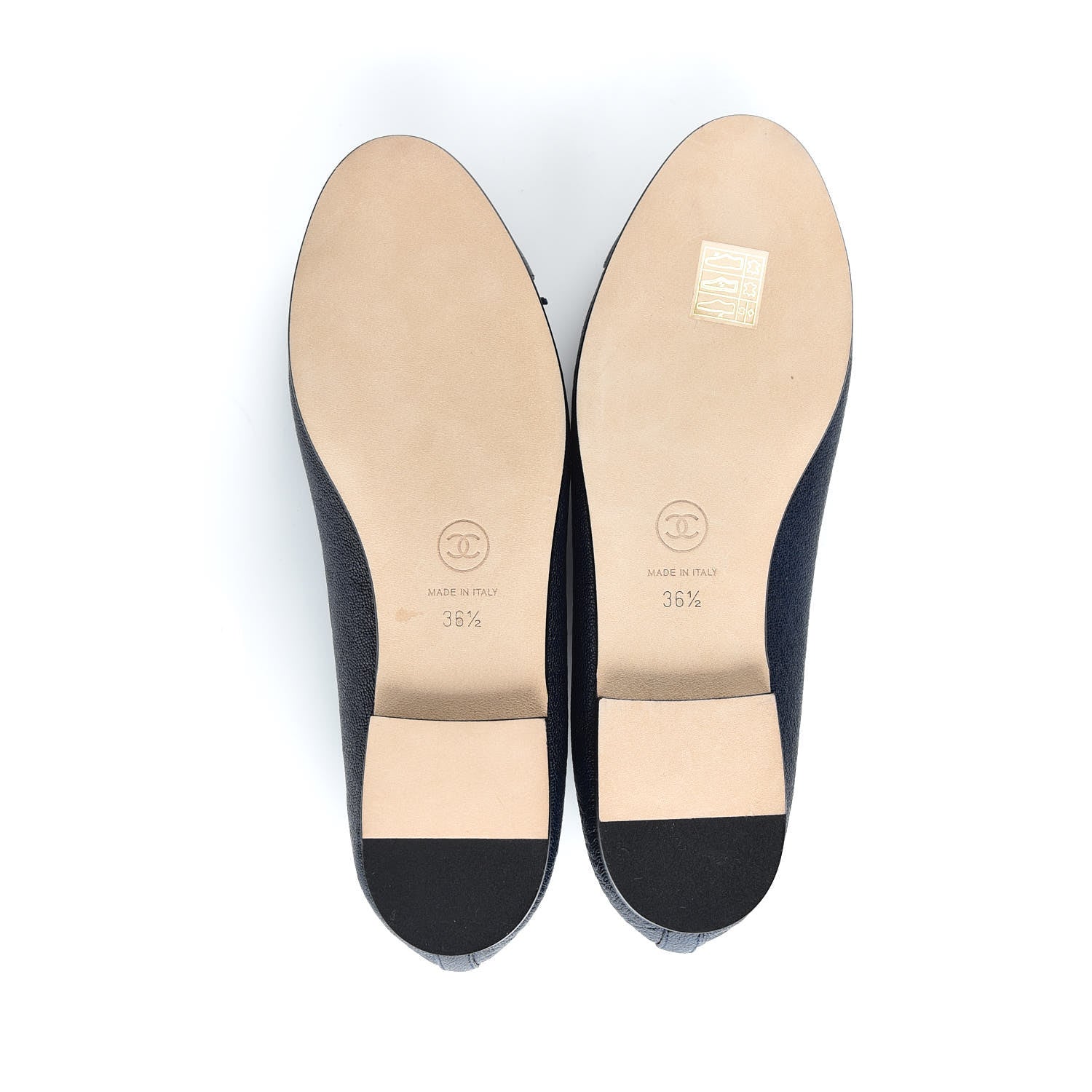 Chanel Caviar Cap Toe Ballerina Flats 36.5 Navy 5 of 9