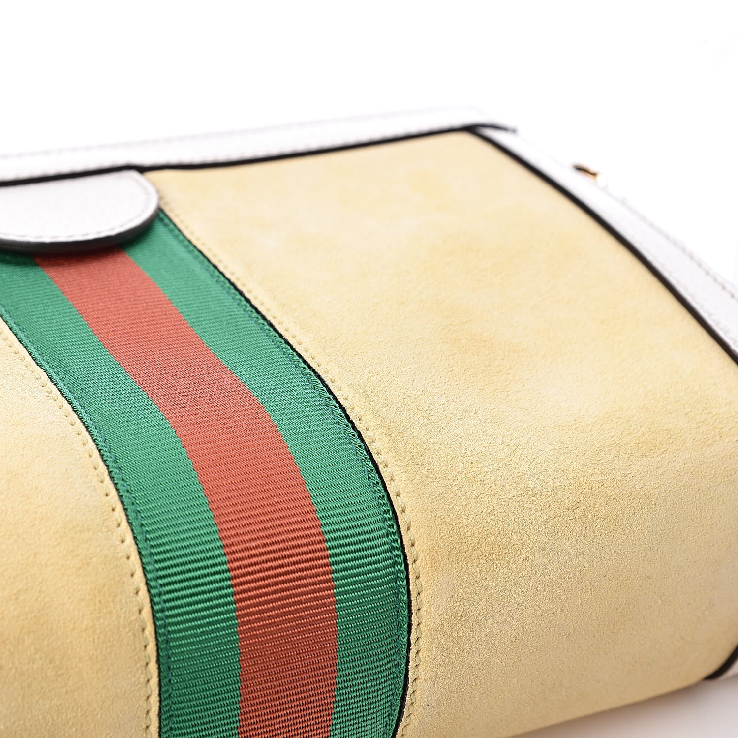 Gucci Suede Calfskin GG Web Small Ophidia Chain Shoulder Bag Burro New Mystic White 11 of 11
