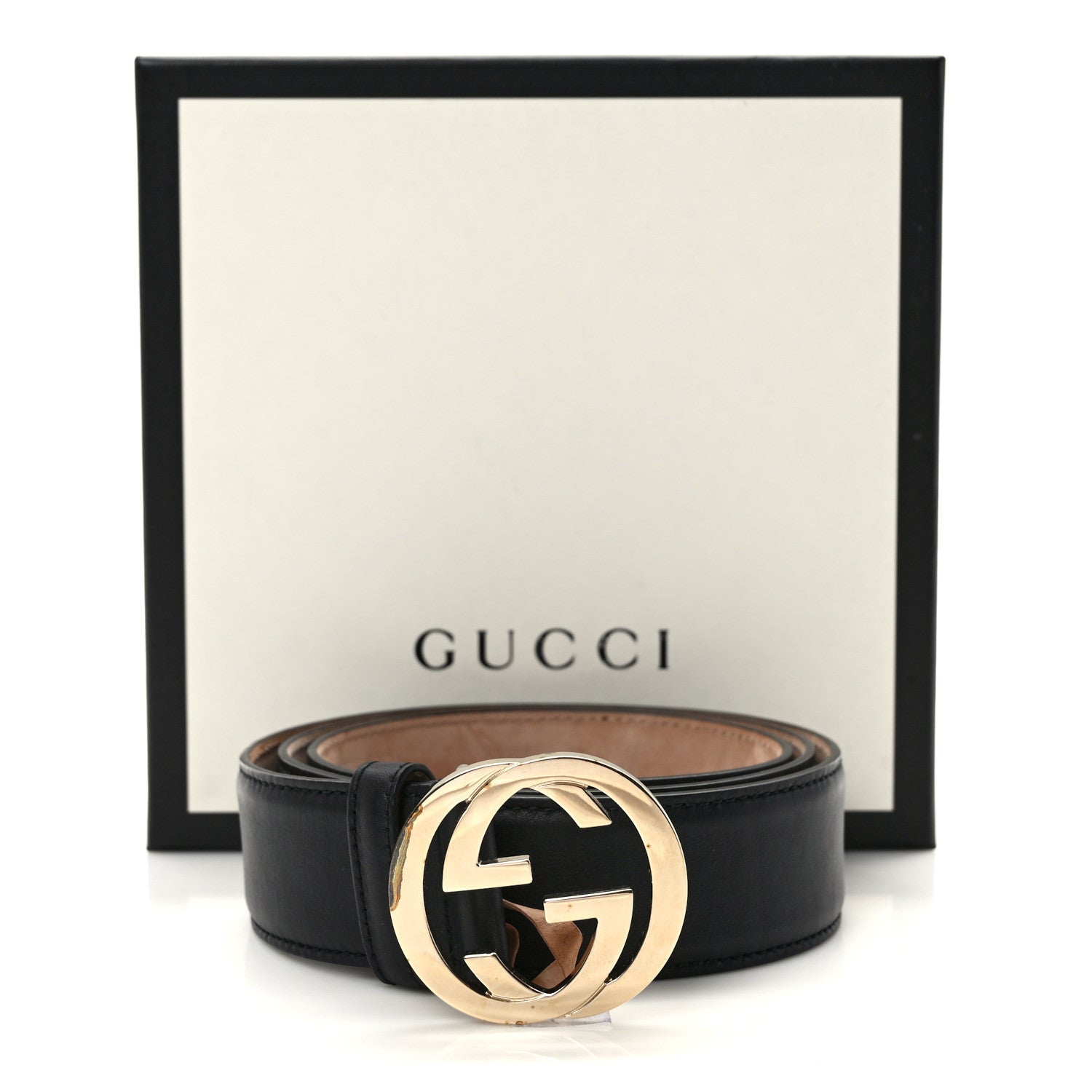 Gucci Calfskin Interlocking G 37mm Belt 95 38 Black 7 of 7