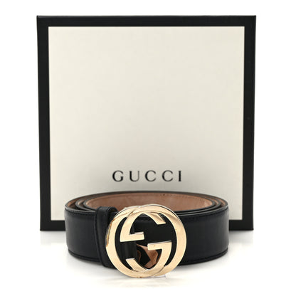 Gucci Calfskin Interlocking G 37mm Belt 95 38 Black 7 of 7