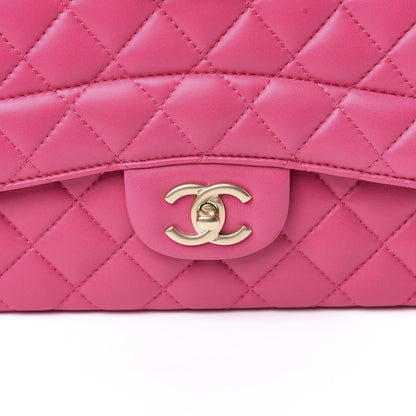 Chanel Lambskin Quilted Jumbo Mademoiselle Chic Flap Fuchsia 15 of 16