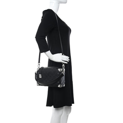 Louis Vuitton Calfskin Debossed Monogram Side Trunk Black 2 of 9