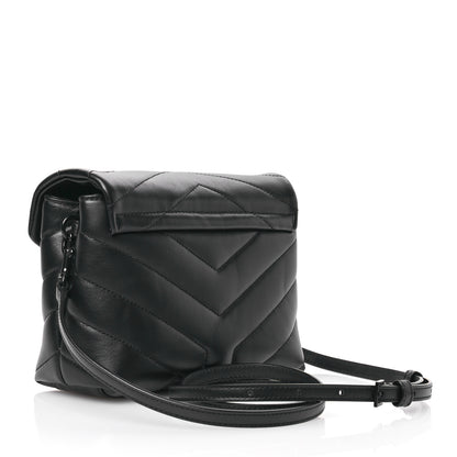 Saint Laurent Calfskin Y Quilted Monogram Monochrome Toy Loulou Crossbody Bag Black 3 of 11