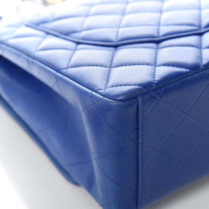 Chanel Lambskin Quilted Maxi Double Flap Blue 17 of 19