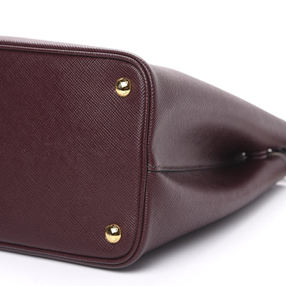 Prada Saffiano Cuir Medium Double Bag Granato Marmo 8 of 8