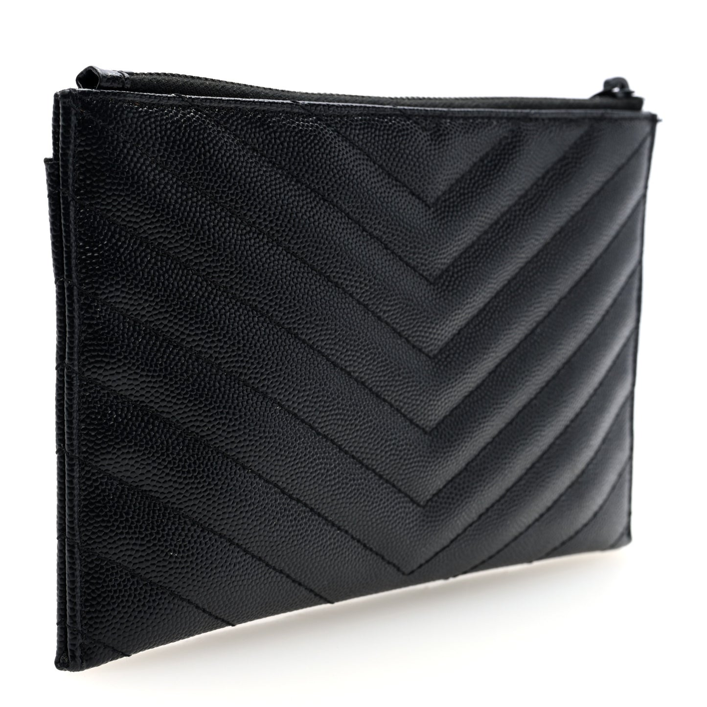 Grain De Poudre Chevron Monogram Monochrome Bill Pouch Black