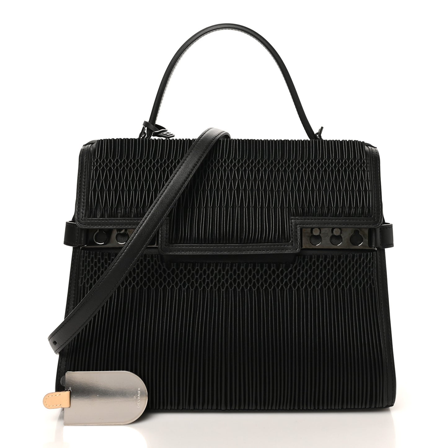 Calfskin Souple Tempete GM Smock Satchel Black