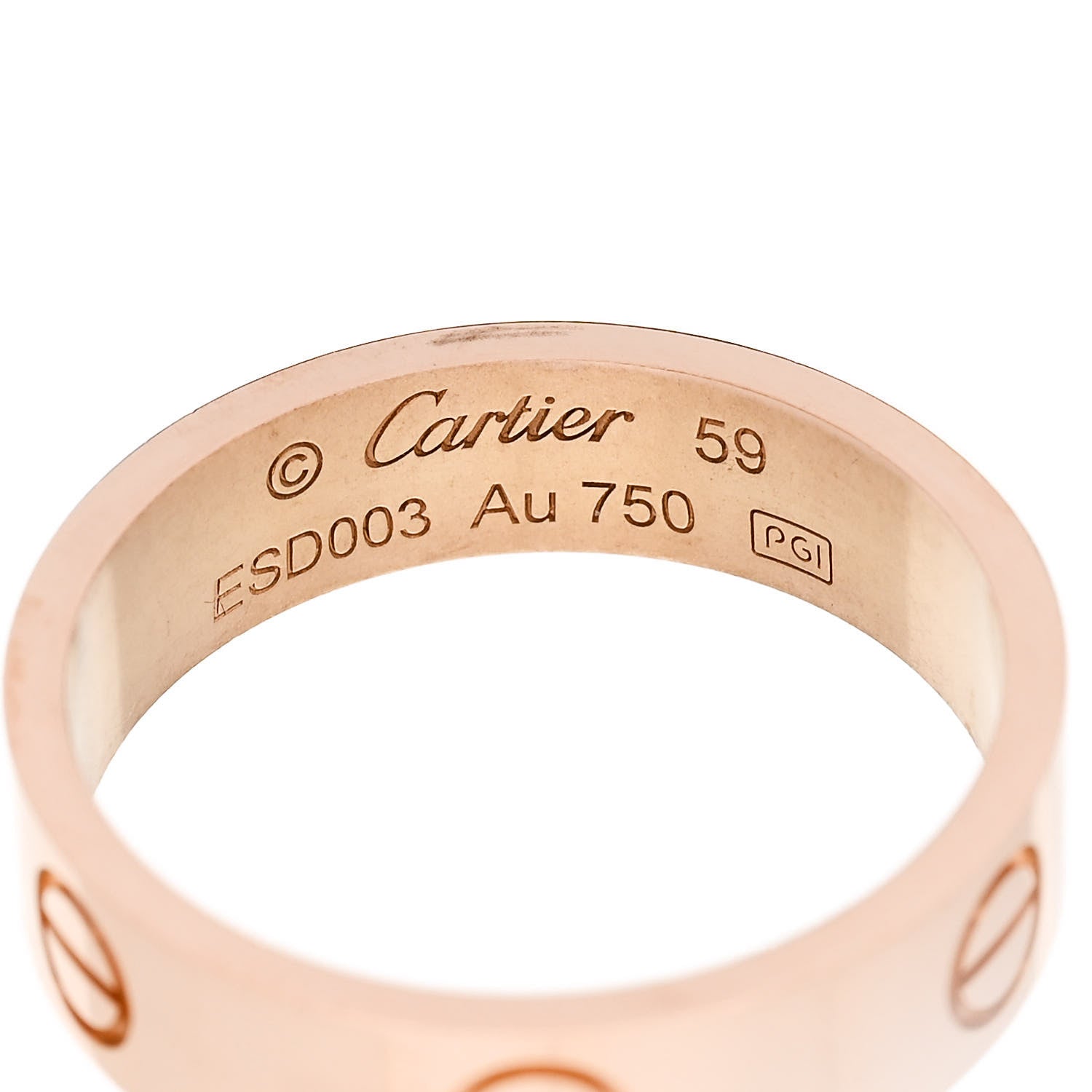 Cartier 18K Pink Gold 5.5mm LOVE Ring 59 8.75 4 of 5