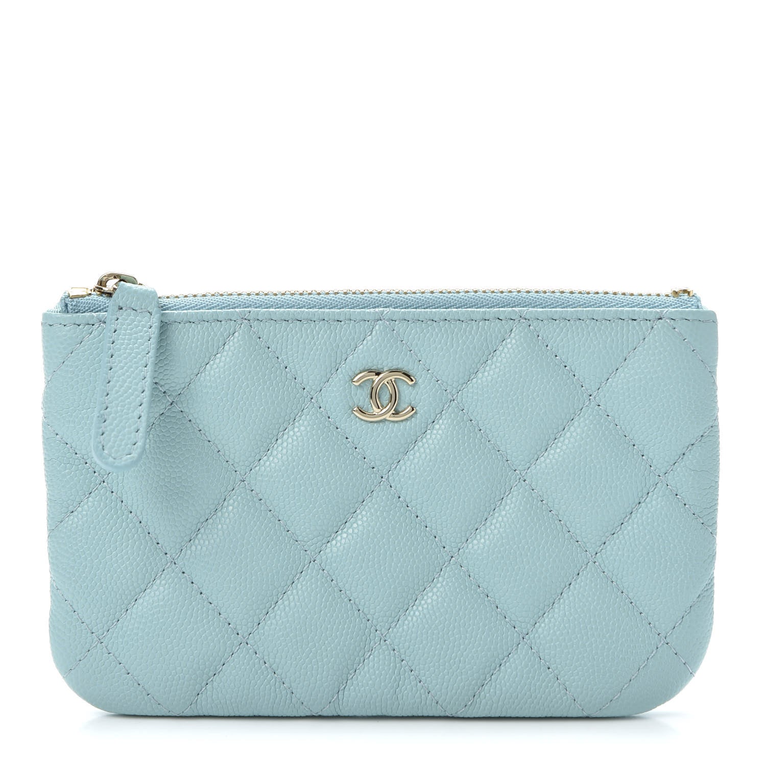Chanel Caviar Quilted Small Cosmetic Case Light Blue 1 of 9