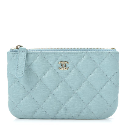 Chanel Caviar Quilted Small Cosmetic Case Light Blue 1 of 9