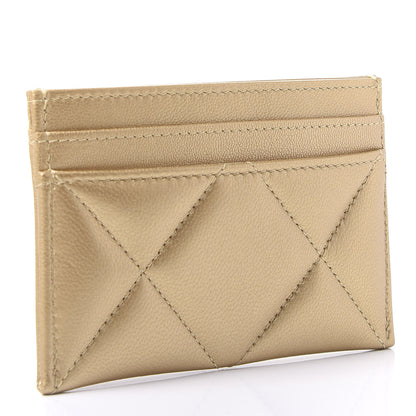 Chanel Metallic Goatskin Quilted Chanel 19 Card Holder Gold 2 of 11