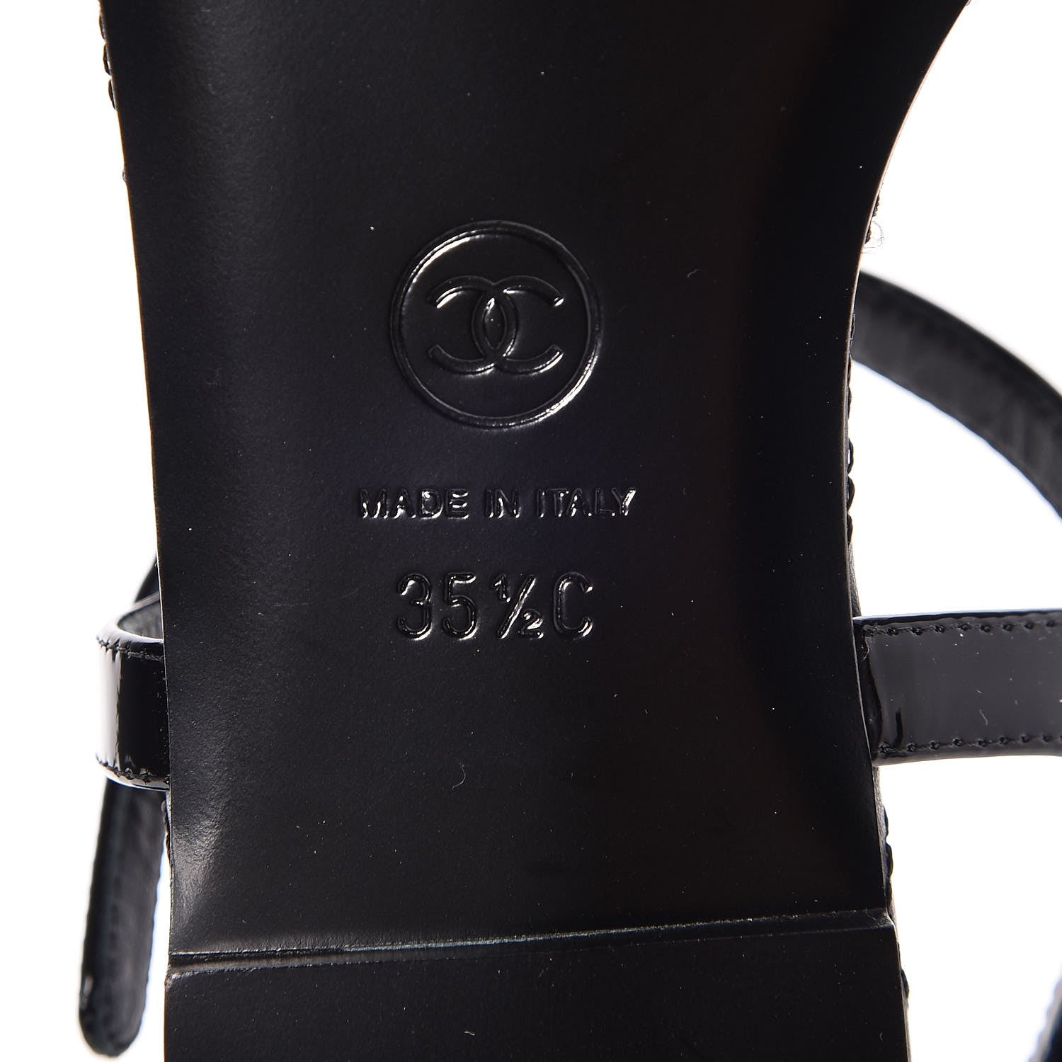 Chanel Patent CC Thong Sandals 35.5 Black 6 of 8