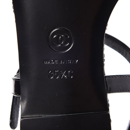 Chanel Patent CC Thong Sandals 35.5 Black 6 of 8