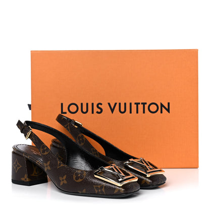 Louis Vuitton Monogram Madeleine Slingback Pumps 36.5 Brown 9 of 9