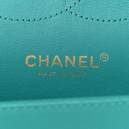 Chanel Caviar Quilted Jumbo Double Flap Turquoise 6 of 11