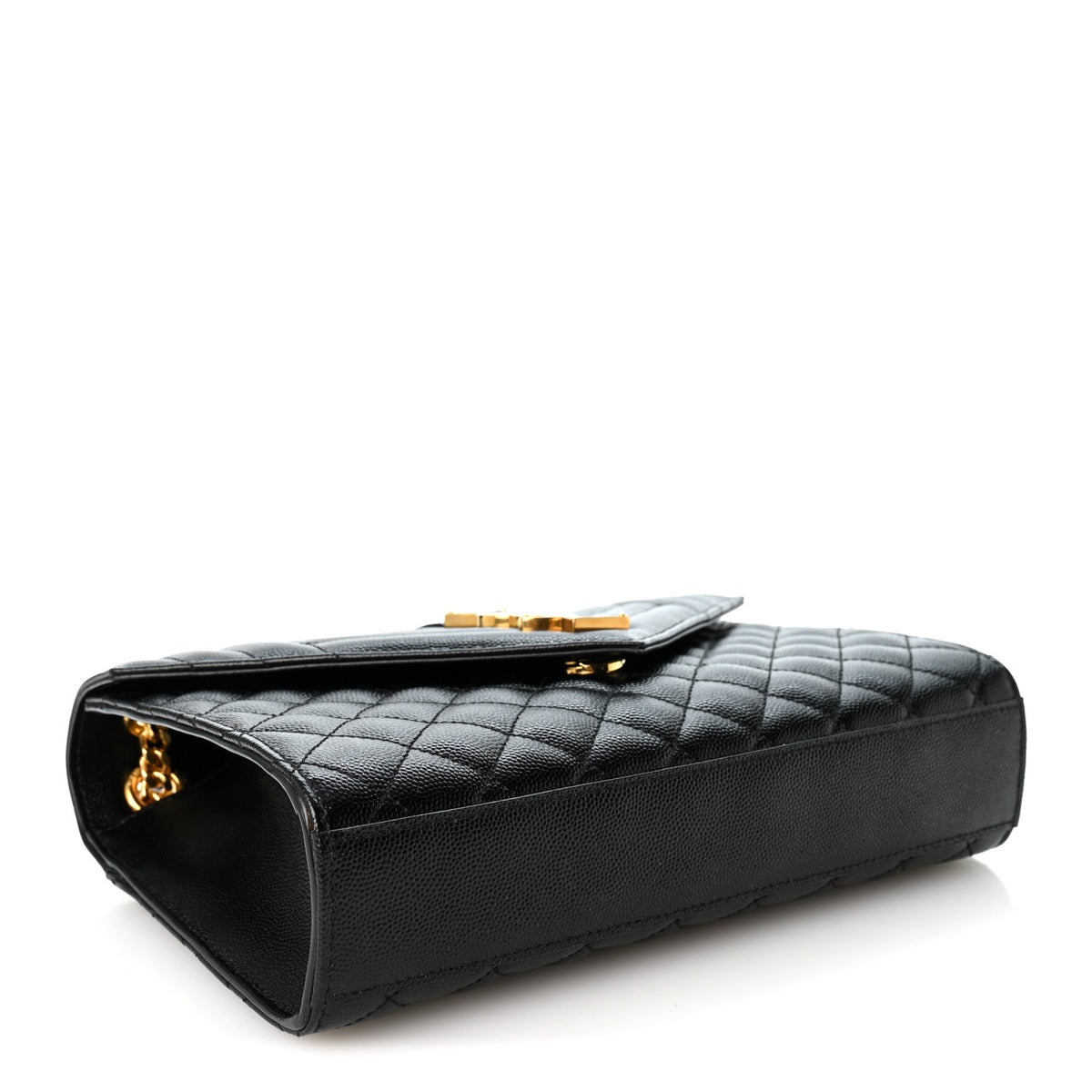 Grain De Poudre Textured Mixed Matelasse Triquilt Medium Monogram Satchel Black