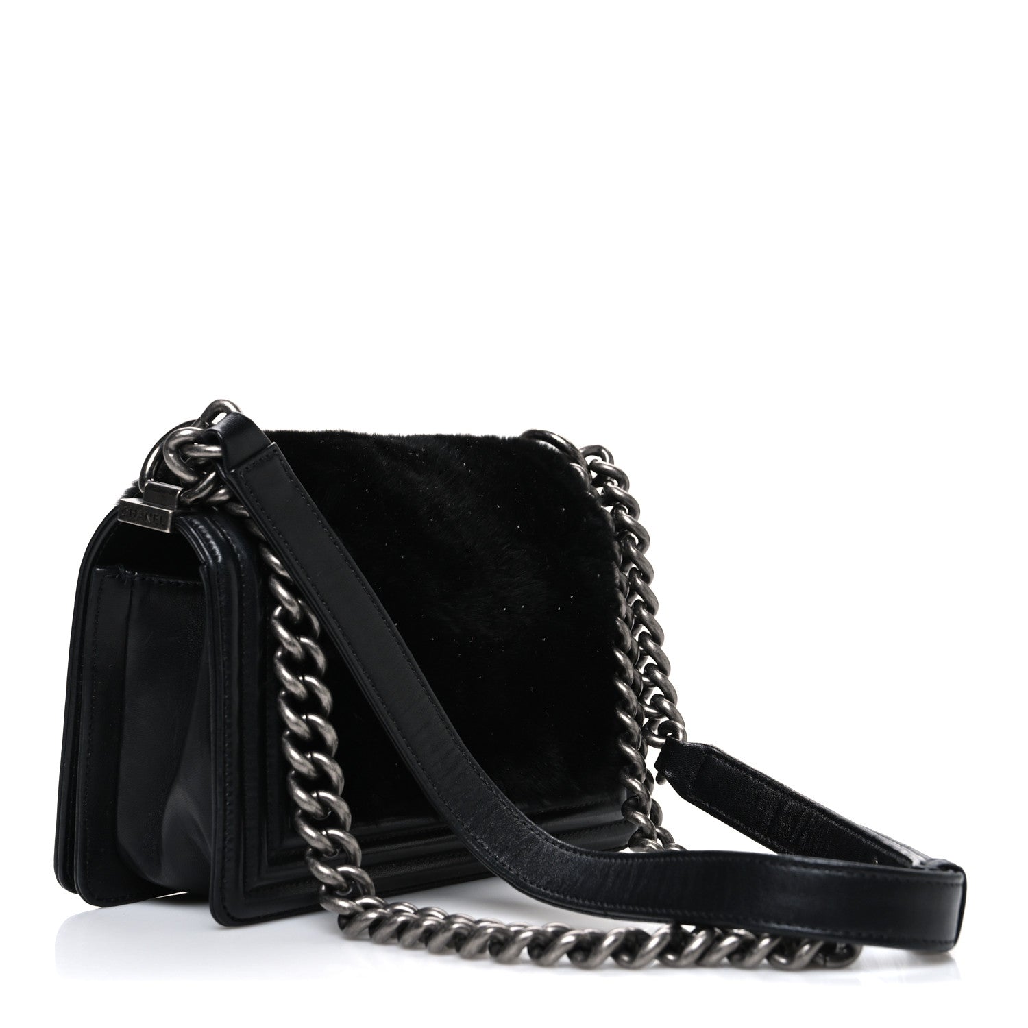 Chanel Orylag Rabbit Fur Calfskin Small Boy Flap Black 3 of 10