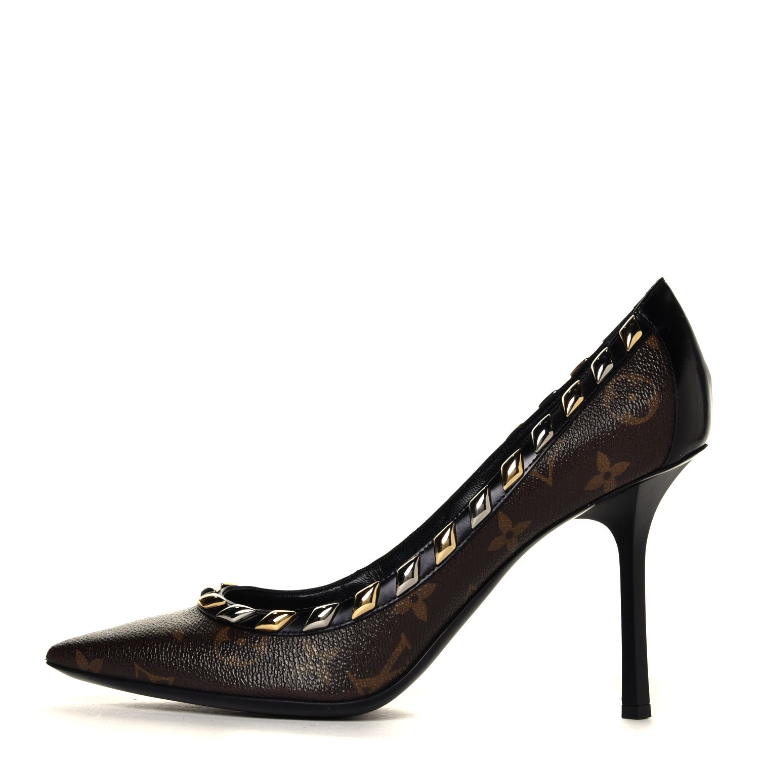 Louis Vuitton Calfskin Monogram Eldorado Pumps 40 Cacao 2 of 12