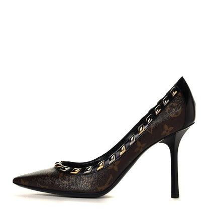 Louis Vuitton Calfskin Monogram Eldorado Pumps 40 Cacao 2 of 12