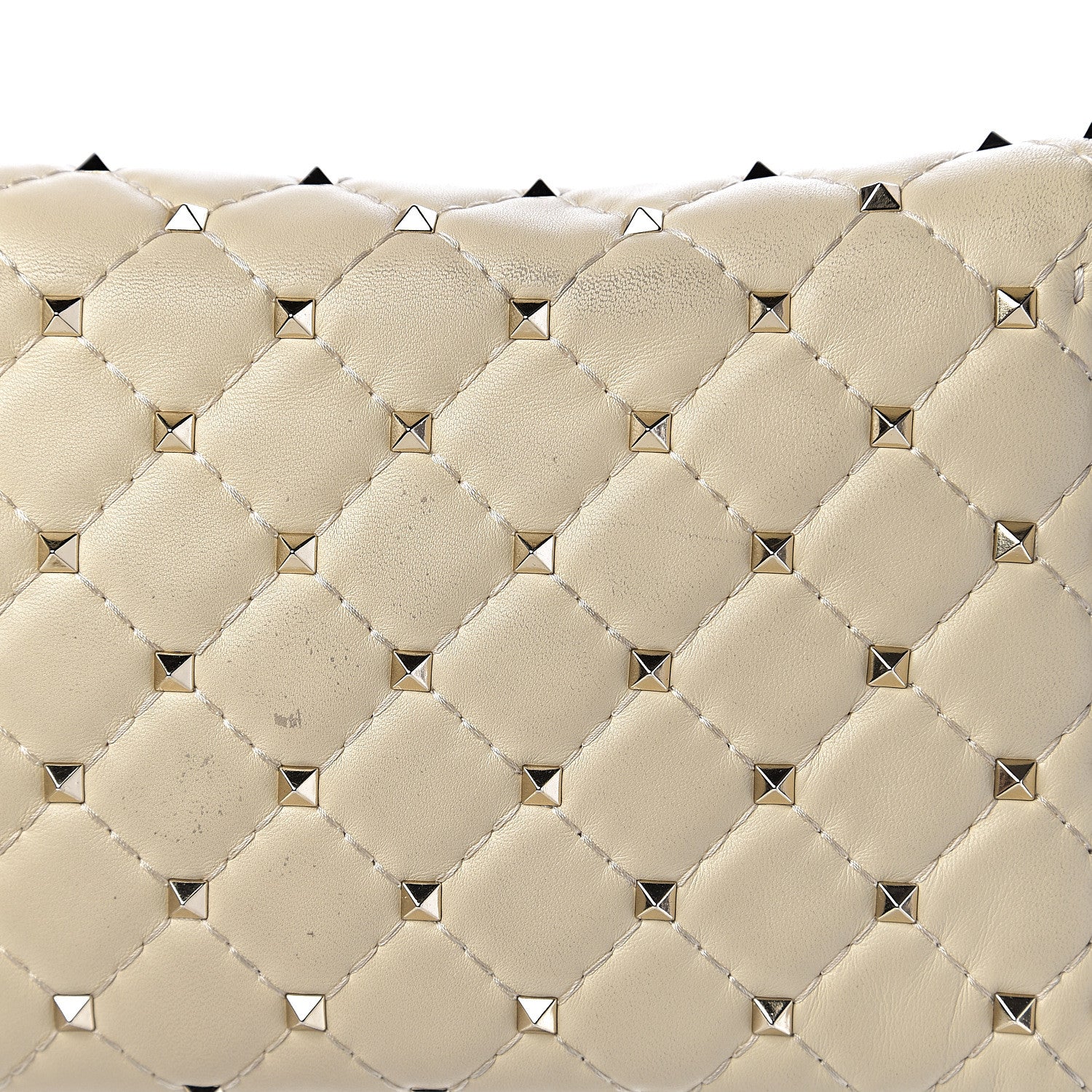 Valentino Garavani Nappa Rockstud Spike Wallet on Chain Light Ivory 12 of 13