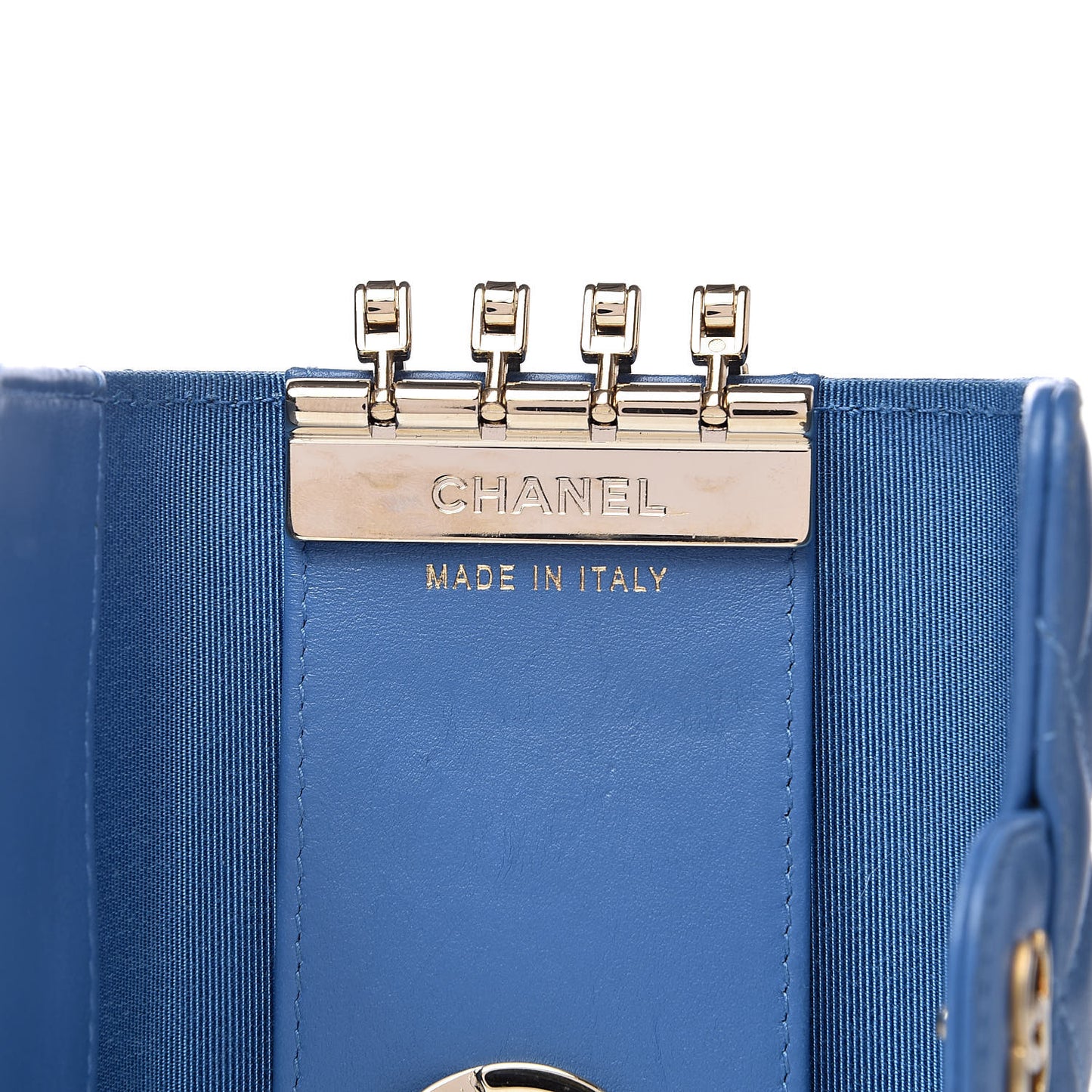 Lambskin Quilted 4 Key Holder Blue