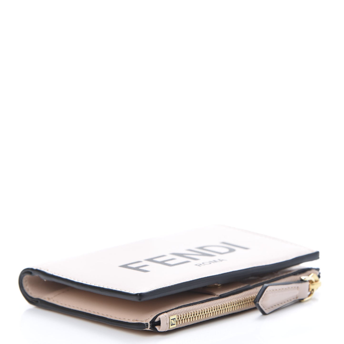 Vitello Fluffy Logo Medium Wallet Rosa Quarzo Black
