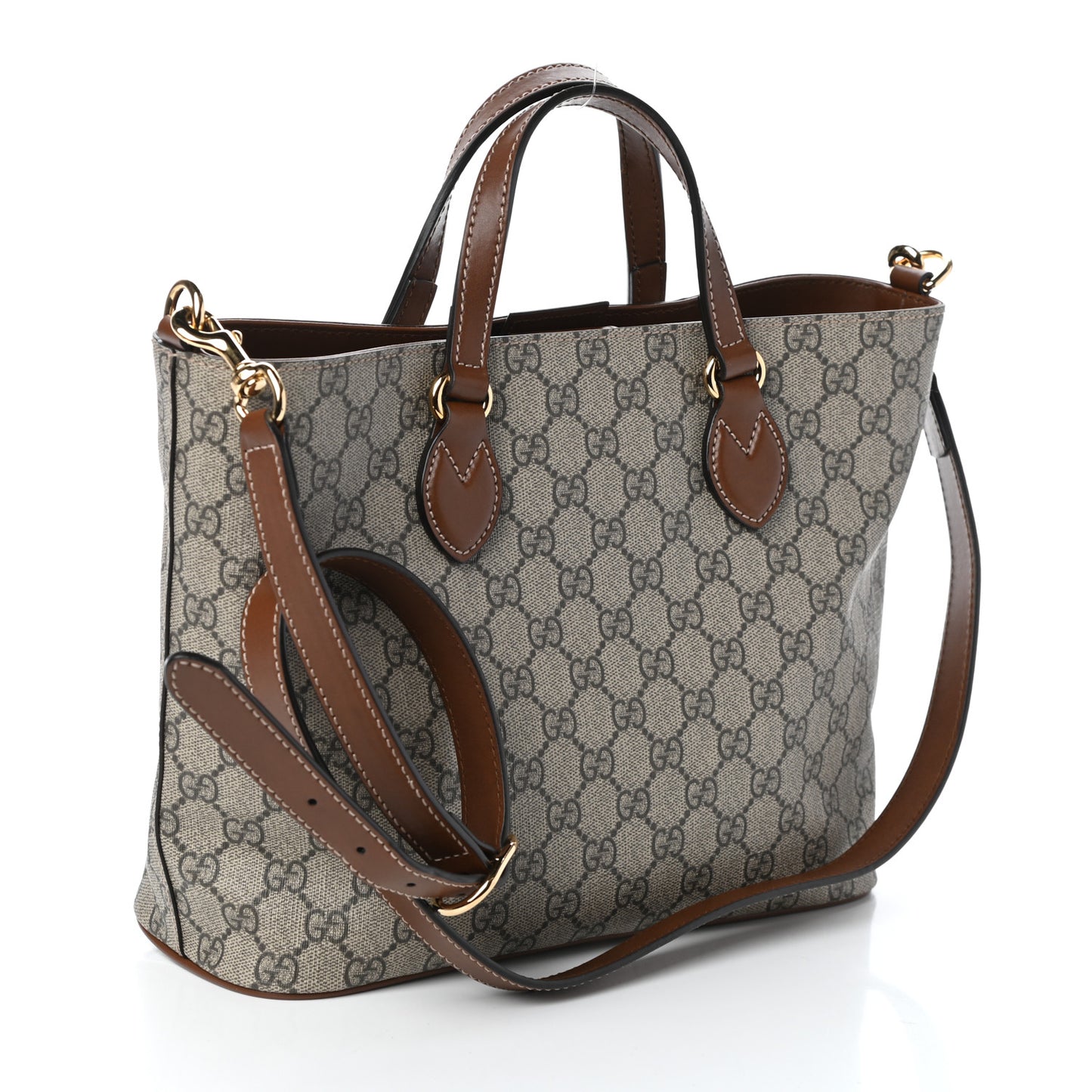 Soft GG Supreme Monogram Small Crossbody Tote Beige Cuir