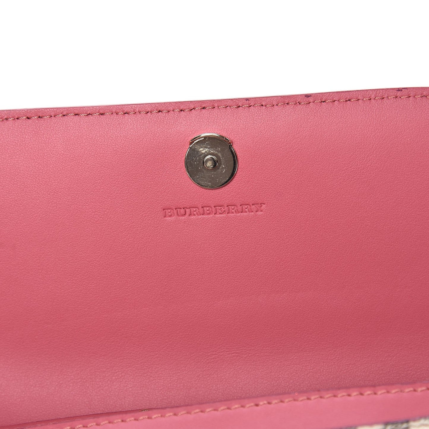 Haymarket Check Floral Print Henley Wallet On Chain Plum Pink Pewter Blue