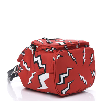 Prada X UNIVERSAL STUDIOS Tessuto Nylon Saffiano Thunder Frankenstein Mini Bucket Crossbody Bag Rosso Black 4 of 9