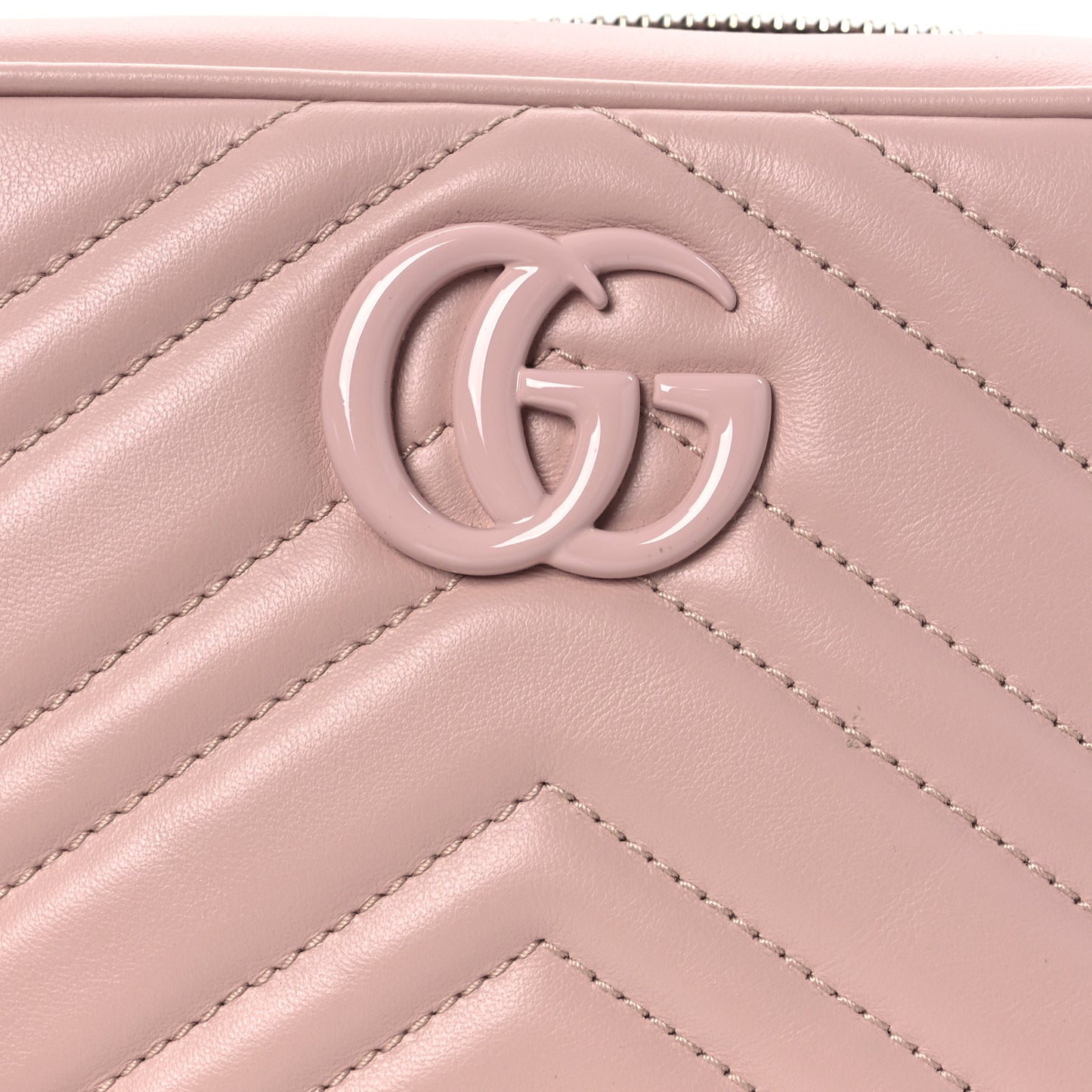 Calfskin Matelasse Monochrome Mini GG Marmont Chain Shoulder Bag Perfect Pink