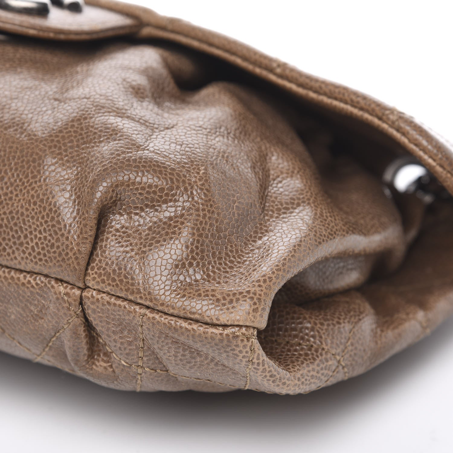 Chanel Caviar Quilted Medium Elastic Flap Brown 9 of 13