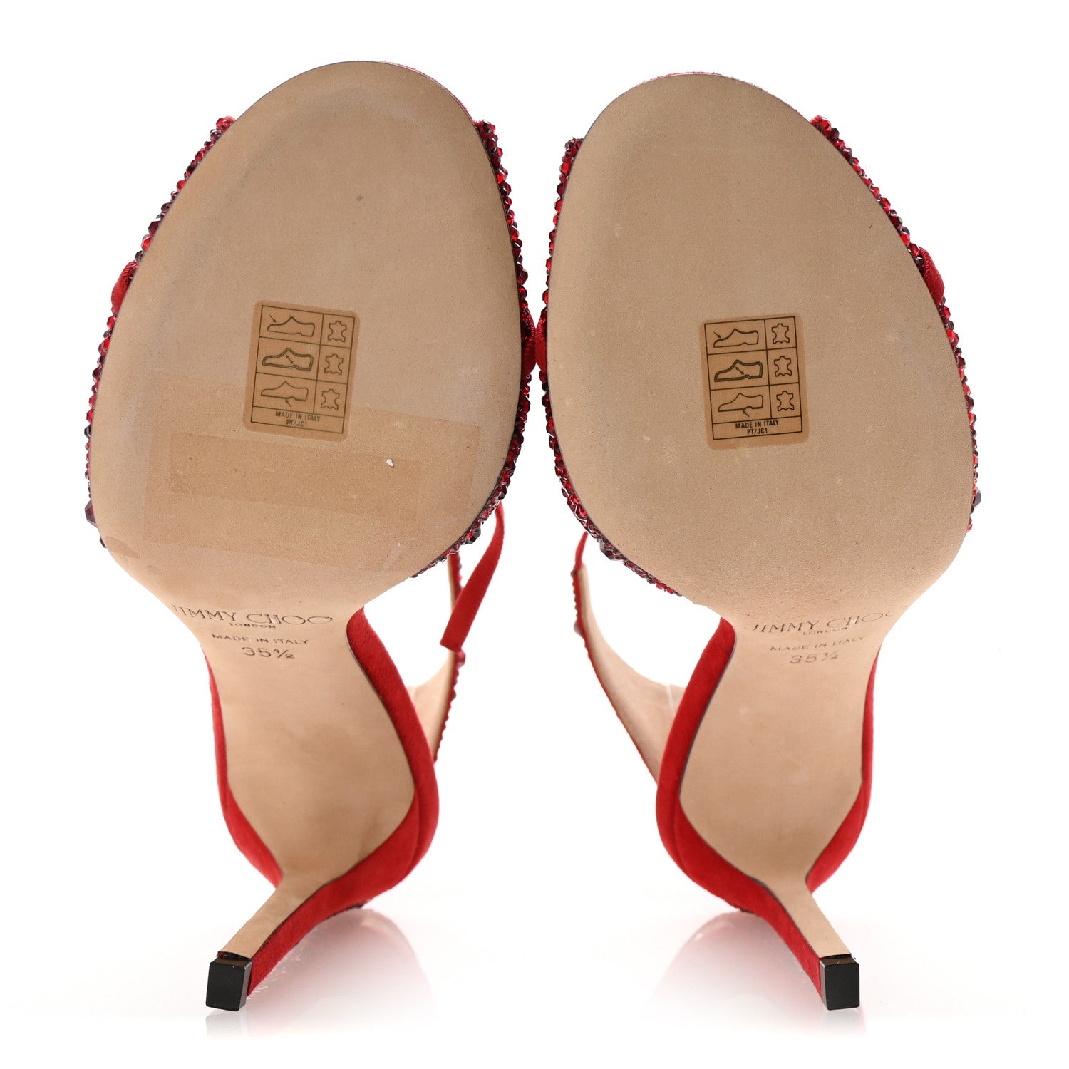 Jimmy Choo Suede Crystal Talaya 100 Pumps 35.5 Red 6 of 9