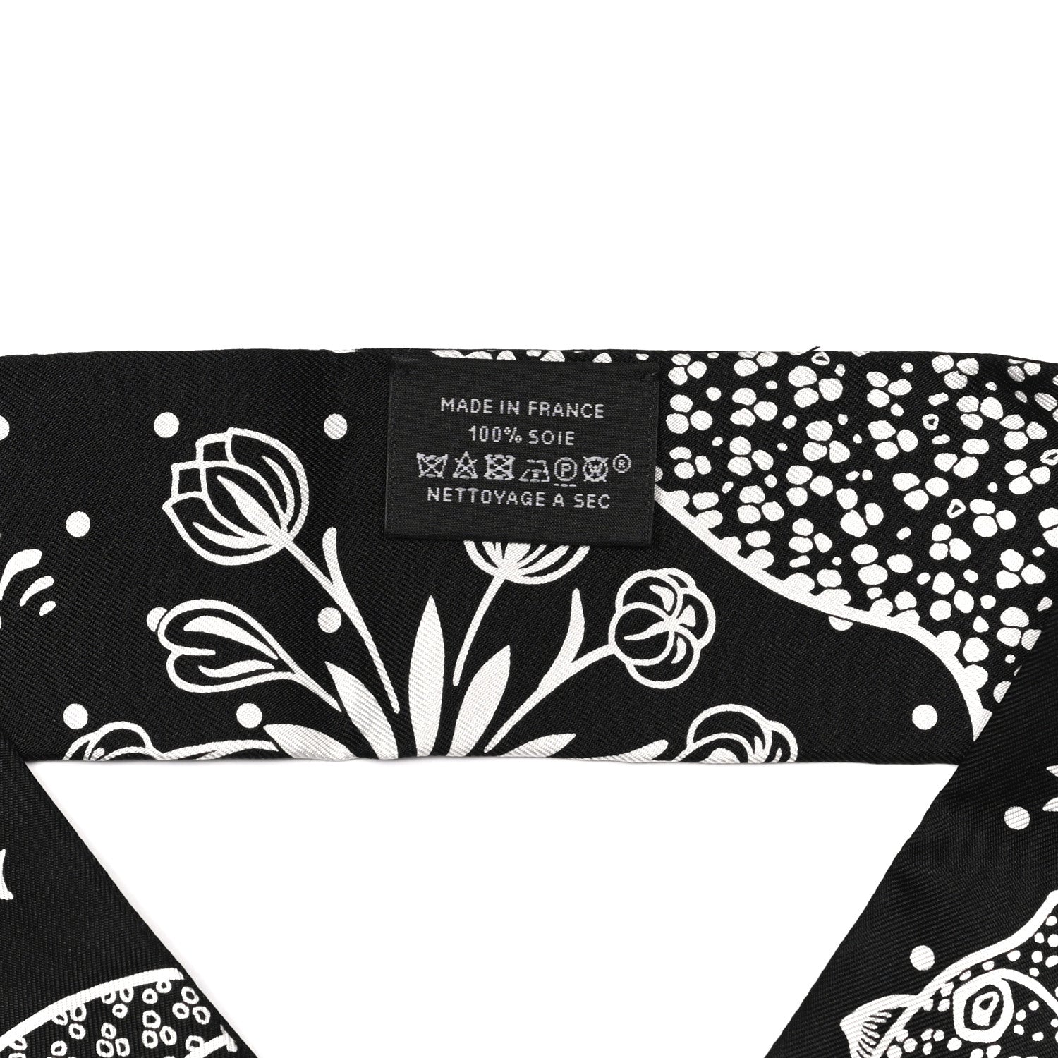 Hermes Silk Les Leopards Twilly Black White 3 of 3