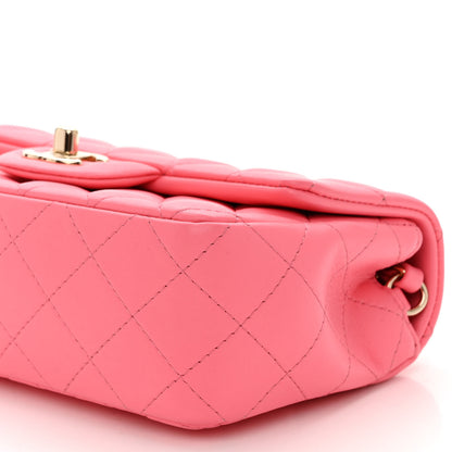 Chanel Lambskin Quilted Mini Rectangular Flap Pink 10 of 14