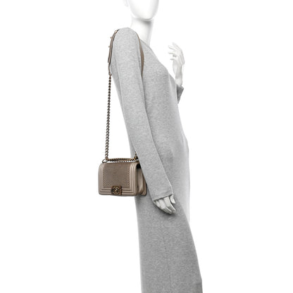 Chanel Metallic Lambskin Small Scaled Boy Flap Beige 2 of 11