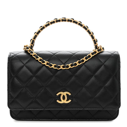 Chanel Lambskin Quilted Pick Me Up Wallet On Chain WOC Black 1 of 12