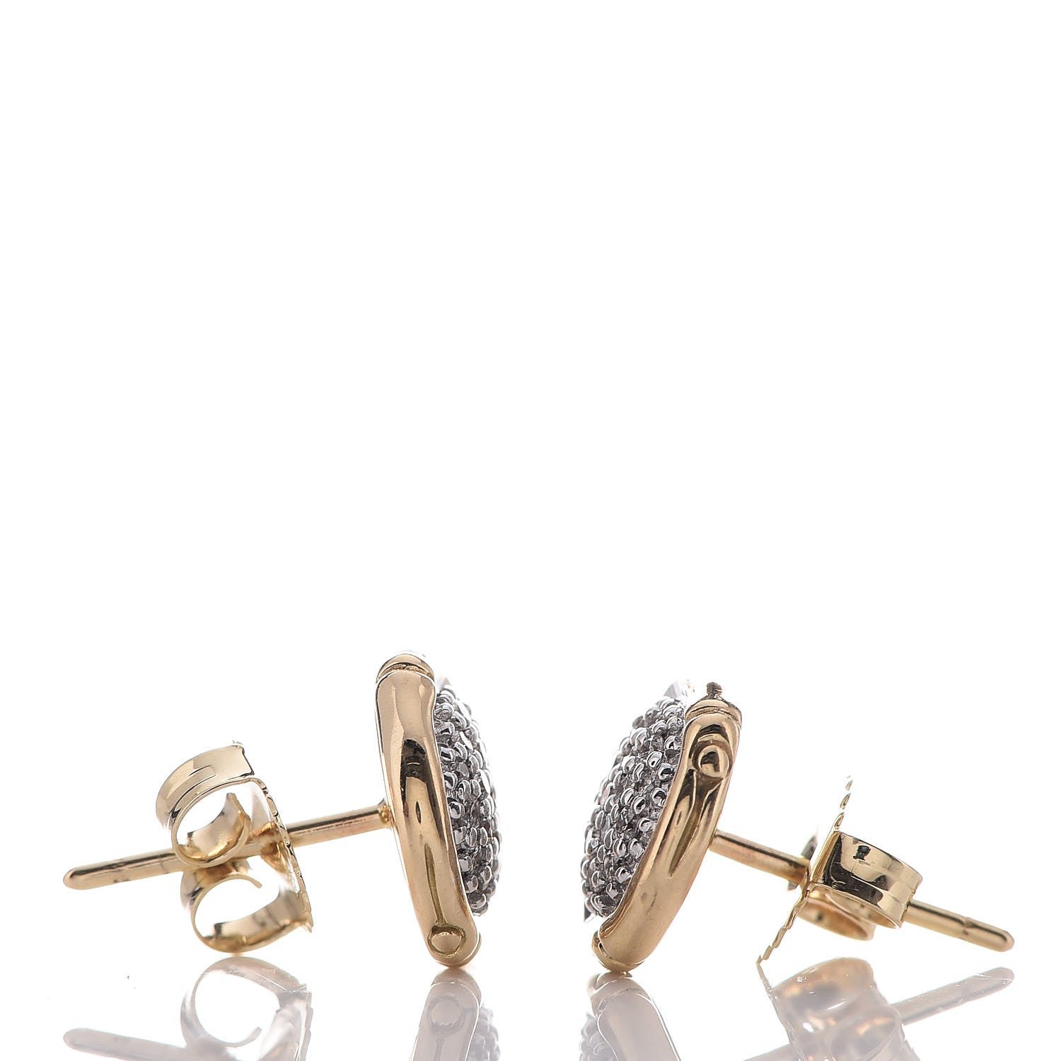 John Hardy 18K Yellow Gold Diamond 10mm Bamboo Earrings 7 of 7