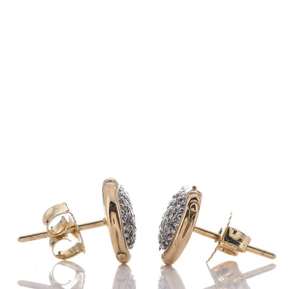 John Hardy 18K Yellow Gold Diamond 10mm Bamboo Earrings 7 of 7
