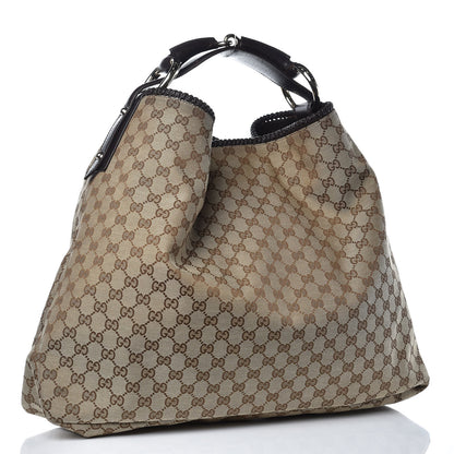 Gucci Monogram Large Horsebit Chain Hobo Dark Brown 3 of 9