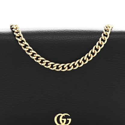 Gucci Calfskin Mini GG Marmont Chain Wallet Black 7 of 9