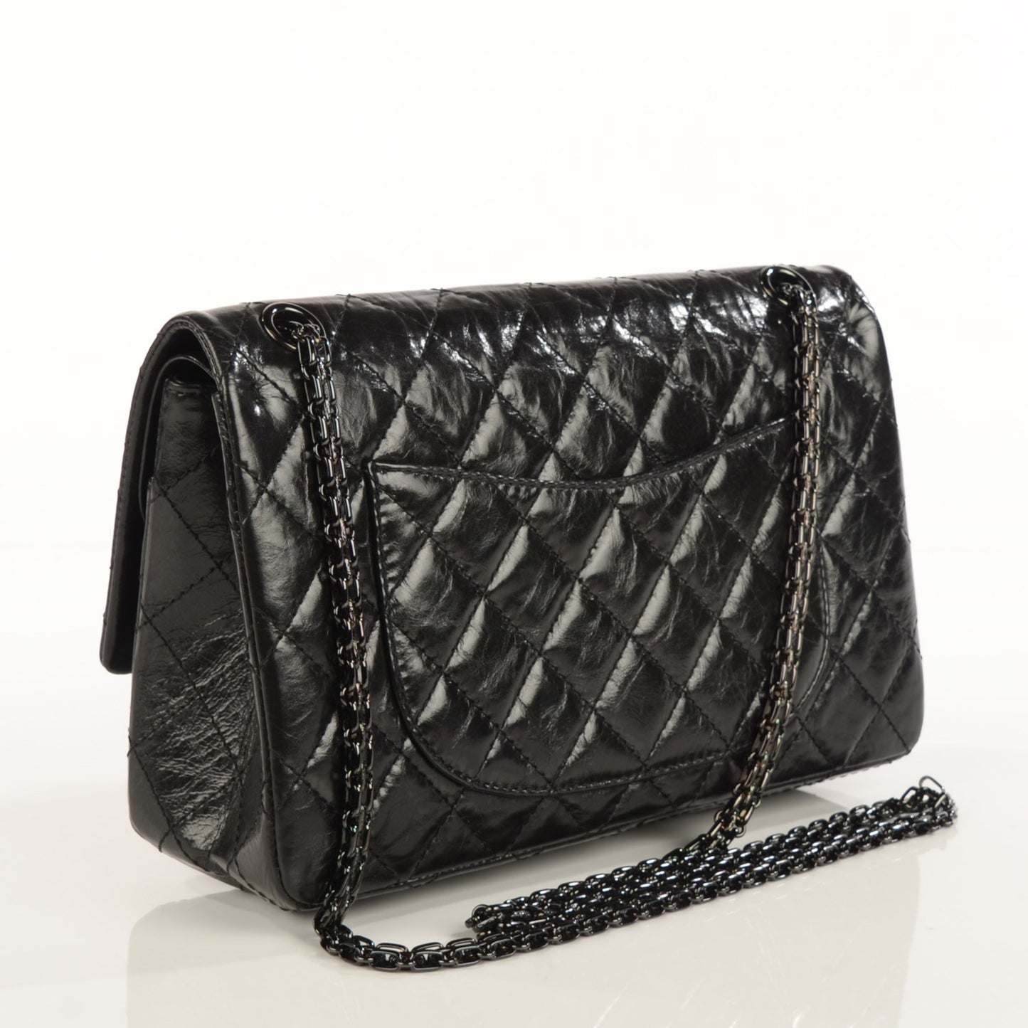 Glazed Calfskin Quilted 2.55 Reissue 226 Flap Black