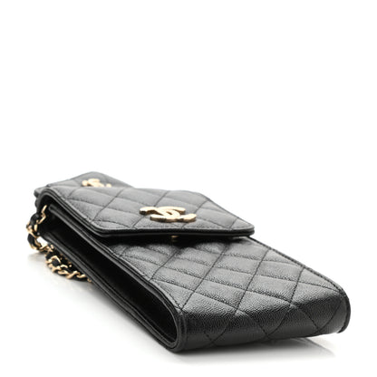 Chanel Caviar Quilted CC Airpods Pro and Phone Case With Chain Black 3 of 9